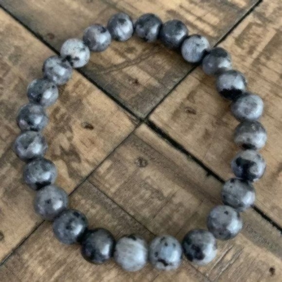 8mm Larvikite Chakra Bead Stretch Bracelet - Picture 5 of 8